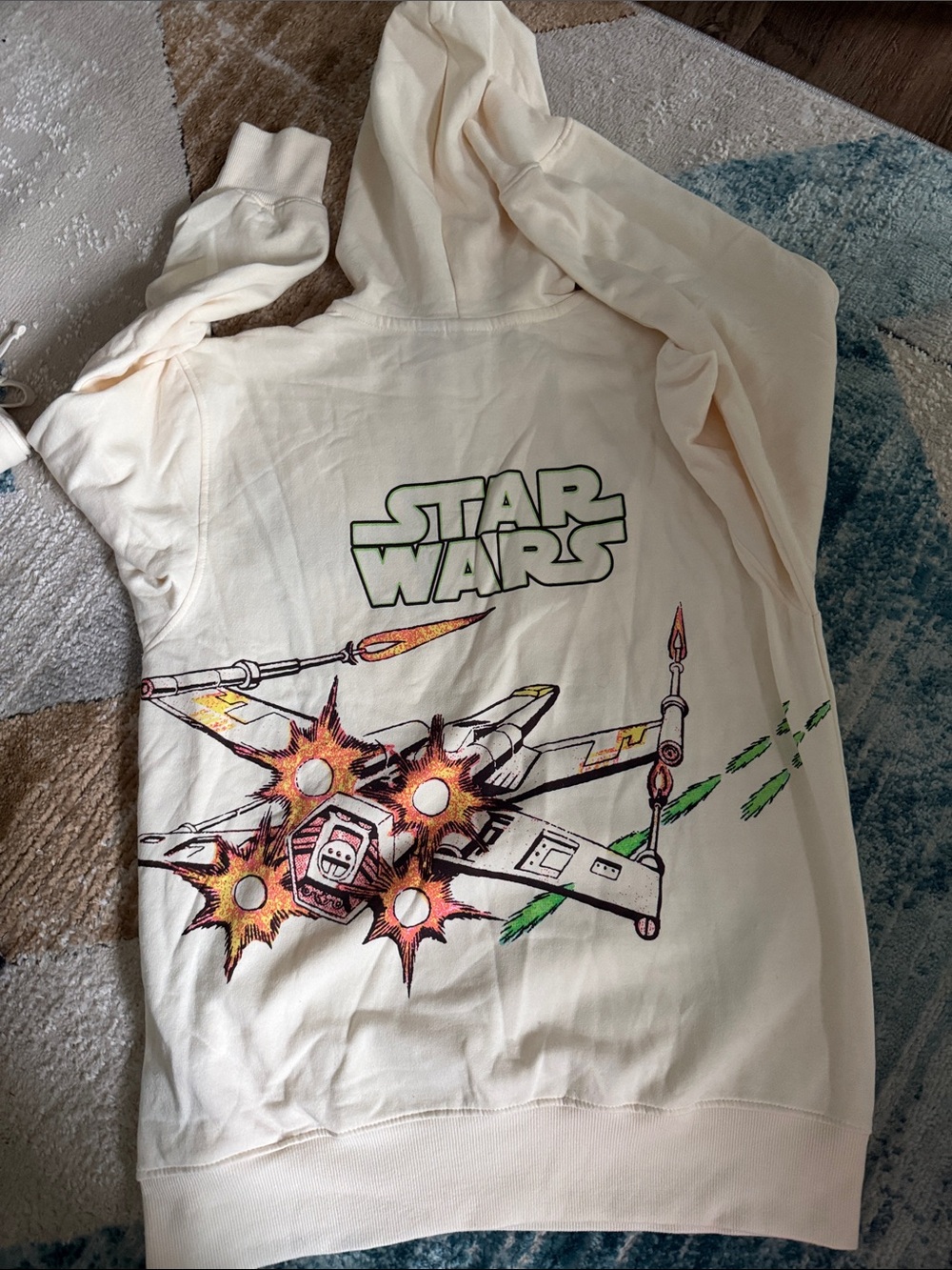 Star Wars Cream Hoodie with Multicolor Spacecraft Graphic - Picture 2 of 2